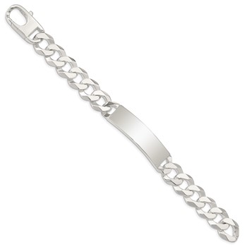 Sterling Silver Curb Link ID Bracelet — alternate view