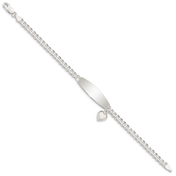 Sterling Silver w/Heart Charm ID Bracelet — alternate view