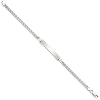 Sterling Silver Double Chain ID Bracelet — alternate view