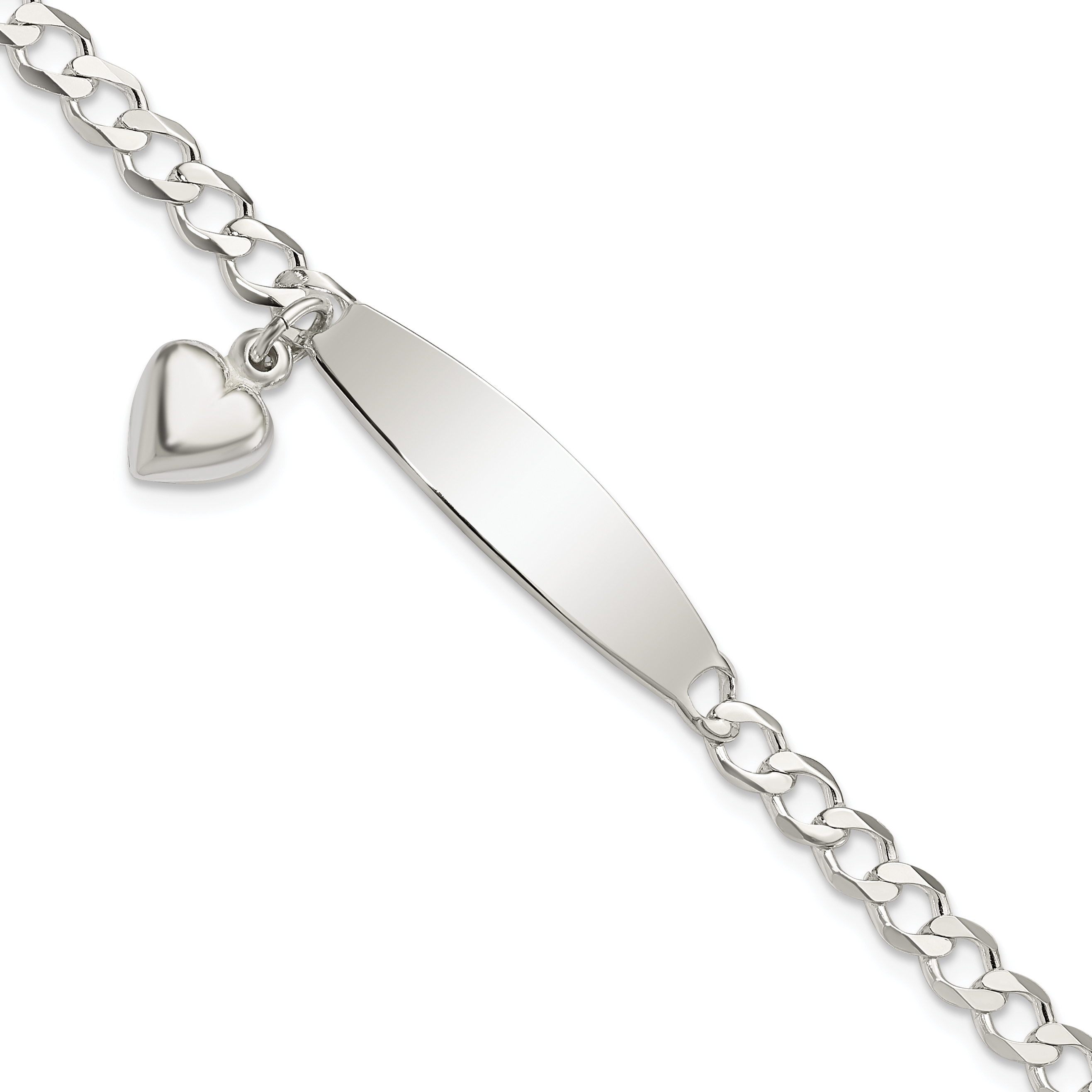 Ladies silver curb discount bracelet