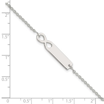 Sterling Silver Polished Infinity ID 7in Bracelet — alternate view