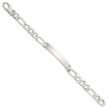 Sterling Silver 8in Figaro ID Bracelet — alternate view