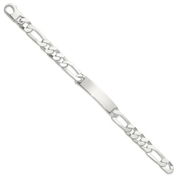 Sterling Silver 8.5in Figaro ID Bracelet — alternate view