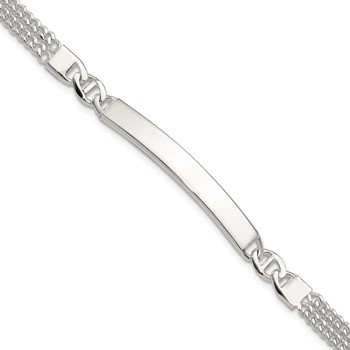 Sterling Silver Double Strand Curb Link 8in ID Bracelet