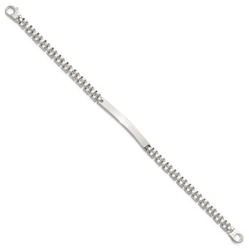 Sterling Silver Polished 4.7mm Fancy Link 8 inch Mens ID Bracelet — alternate view