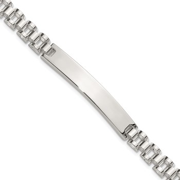 Sterling Silver Polished 6.6mm Fancy Link 8 inch Mens ID Bracelet