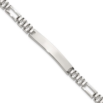 Sterling Silver Polished 6.5mm Fancy Link 7.75 inch ID Bracelet