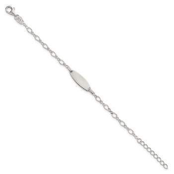 Sterling Silver Polished Fancy Link 5 inch with 1 inch Extension Childrens ID Bracelet — alternate view