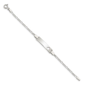 Sterling Silver Baby ID with Cut-out Heart Bracelet — alternate view