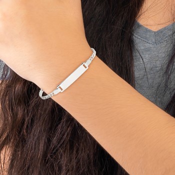 Sterling Silver Baby ID Bracelet — alternate view