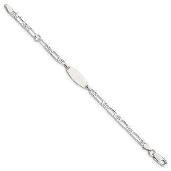 Sterling Silver Polished Engraveable 5in Plus 1in EXT Childrens ID Bracelet — alternate view
