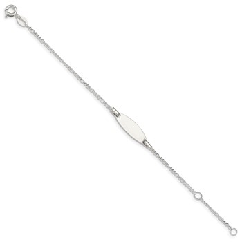 Sterling Silver Childrens 5in Plus 1in Ext ID Figaro Link Bracelet — alternate view