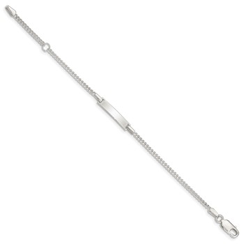 Sterling Silver Polished Childrens ID Curb Link 5in Plus 1in Ext. Bracelet — alternate view