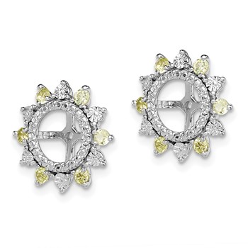 Sterling Silver Rhodium Peridot Earring Jacket — alternate view