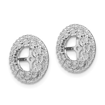 Sterling Silver Rhodium Diam. Earring Jacket — alternate view