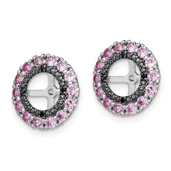 Sterling Silver Rhodium Crted Pink Sapphire & Black Sapphire Earring Jacket — alternate view