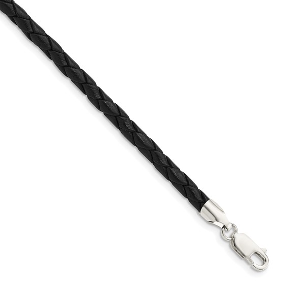 20'' Leather Necklace Cord - 18 Braided Leather Necklace Cord with  Stainless Steel Clasp