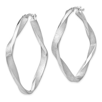 Leslie's Sterling Silver RH-plated Radiant Essence Twisted Hoop Earrings — alternate view