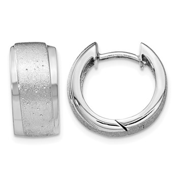 Leslie's Sterling Silver RH-plated Radiant Essence Hoop Earrings
