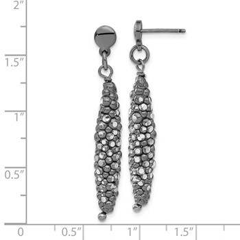 Leslie's SS and Ruthenium Plated Textured Post Dangle Earrings — alternate view
