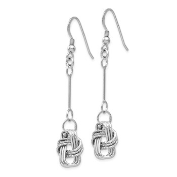 Leslie's Sterling Silver Polished & DC Shepherd Hook Dangle Earrings — alternate view