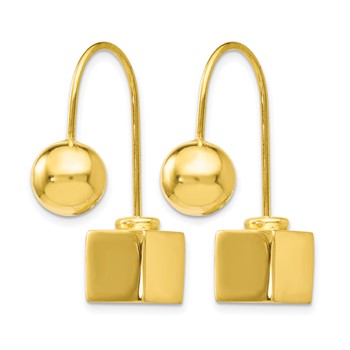 Leslie's Sterling Silver Gold-tone Dangle Earrings — alternate view