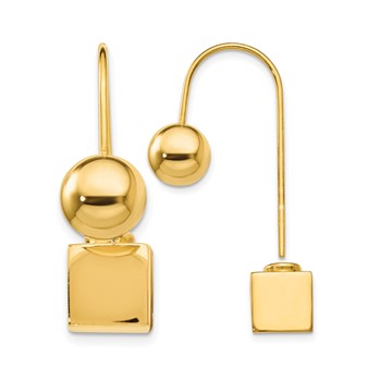 Leslie's Sterling Silver Gold-tone Dangle Earrings