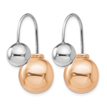 Leslie's Sterling Silver & Rose-tone Dangle Earrings — alternate view