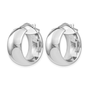 Leslie's Sterling Silver Rhodium-plated Hoop Earrings — alternate view