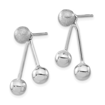 Leslie's Sterling Silver Polished & Brushed Dangle Earrings — alternate view