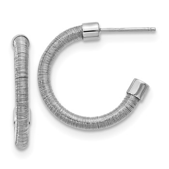 Leslie's Sterling Silver & Rhodium Textured Earrings