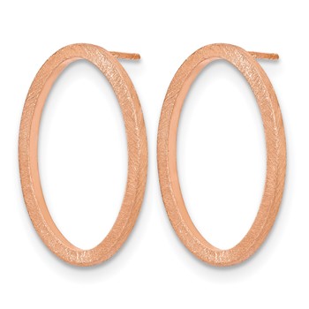 Leslie's Sterling Silver Rose-tone Oval Earrings — alternate view