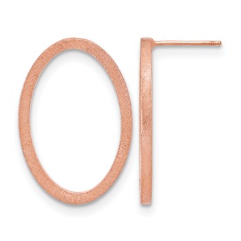 Leslie's Sterling Silver Rose-tone Oval Earrings