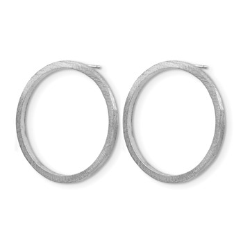 Leslie's Sterling Silver Rhodium Round Earrings — alternate view