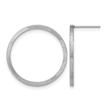 Leslie's Sterling Silver Rhodium Round Earrings