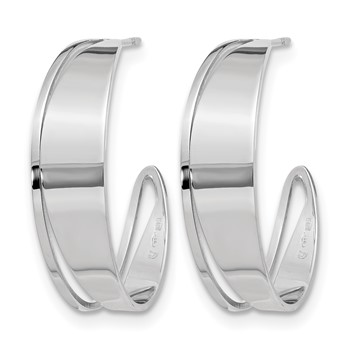 Leslie's Sterling Silver Polished Fancy Post Hoop Earrings — alternate view
