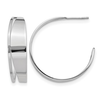 Leslie's Sterling Silver Polished Fancy Post Hoop Earrings