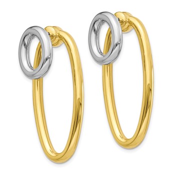 Leslie's Sterling Silver & Gold-tone Front & Back Oval Post Earrings — alternate view