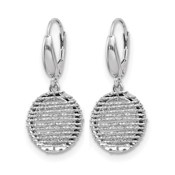Leslie's SS RH-plated Polished D/C Open Center Leverback Earrings — alternate view