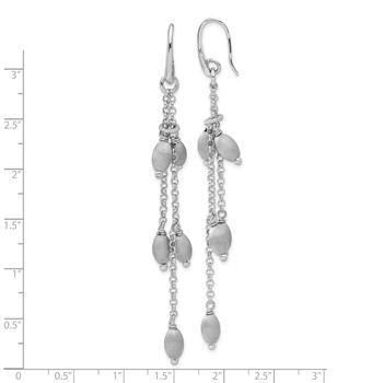Leslie's Sterling Silver & Textured Beads Triple Strand Dangle Earrings — alternate view