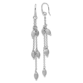 Leslie's Sterling Silver & Textured Beads Triple Strand Dangle Earrings