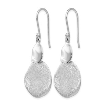 Leslie's Sterling Silver Radiant Essence Polished Textured Dangle Earrings — alternate view