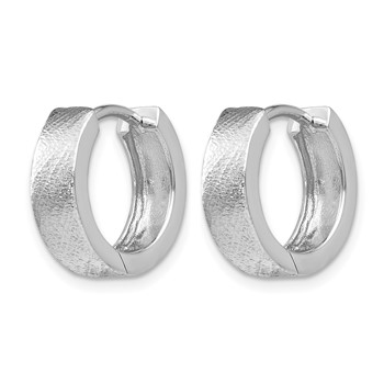 Leslie's SS RH-plated Radiant Essence Textured Huggie Hoop Earrings — alternate view