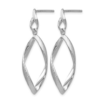 Leslie's SS RH-plated Radiant Essence Textured Post Dangle Earrings — alternate view