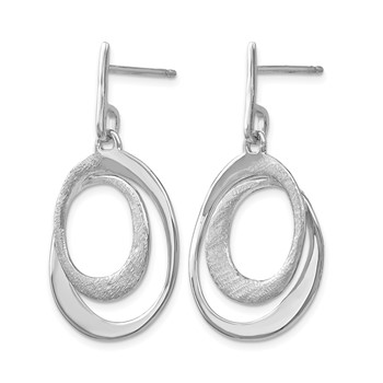 Leslie's SS RH-plated Radiant Essence Textured Post Dangle Earrings — alternate view