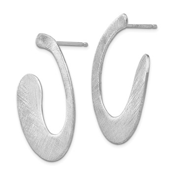 Leslie's Sterling Silver Scratch-finish Drop Post Earrings — alternate view