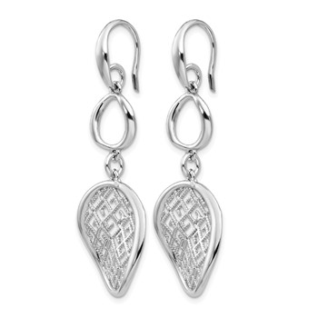 Leslie's Sterling Silver Rhodium-plated Filigree Dangle Earrings — alternate view
