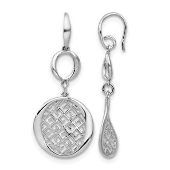 Leslie's Sterling Silver Rhodium-plated Filigree Dangle Earrings