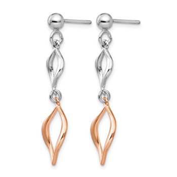 Leslie's Sterling Silver & Rose-tone Dangle Earrings — alternate view