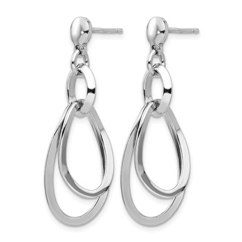 Leslie's Sterling Silver Rhodium-plated Polished Dangle Earrings — alternate view